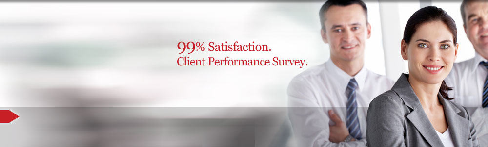 99% satisfaction. Client performance survey